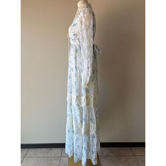 Vintage 70s Gunne Sax inspired floral prairie maxi dress - Picture 4 of 8